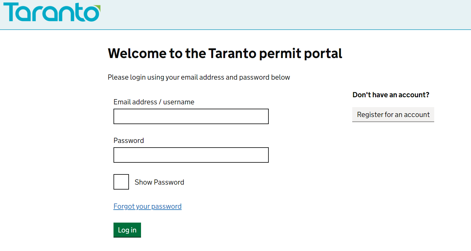 online permit portal in .GOV format