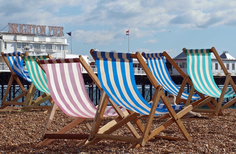 Deckchairs on Brighton beach